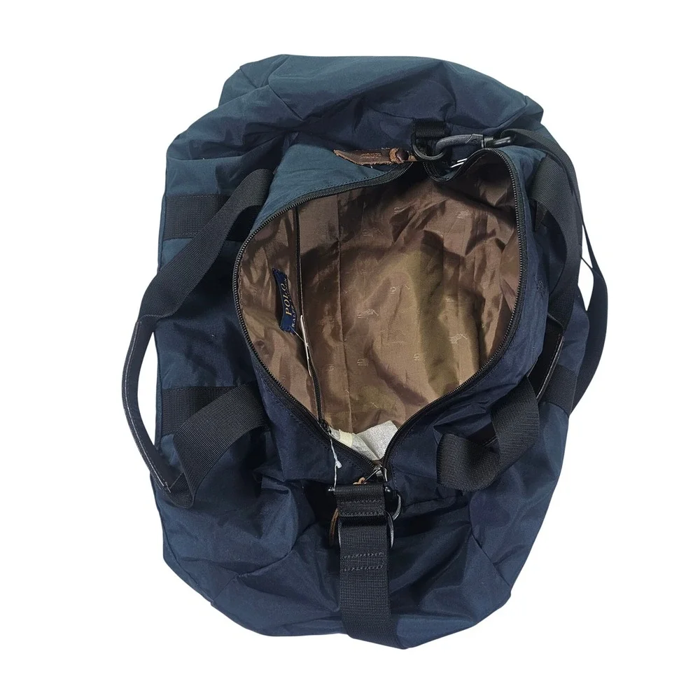 Polo‎ Ralph Lauren Navy Blue Nylon Quilted Duffel Bag Weekender Travel RARE NWT